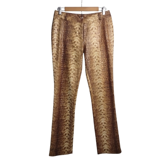 Nelli Women's Brown Animal Print Pants Size Large L - Picture 1 of 12